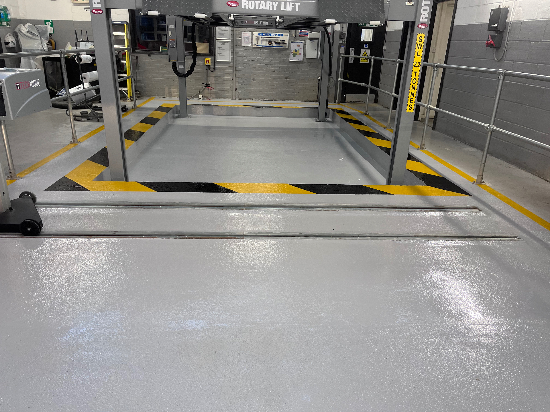 MOT Station Epoxy High Build System with Demarcations